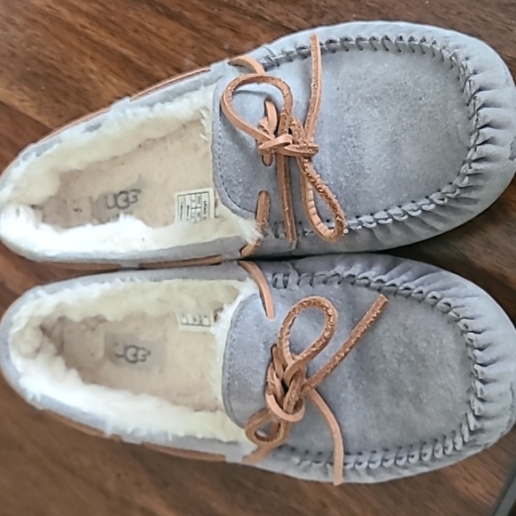 UGG Shoes - UGG Gray Moccasins with Tan Laces